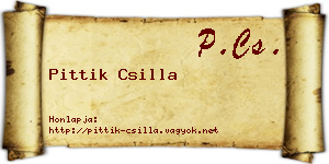 Pittik Csilla névjegykártya